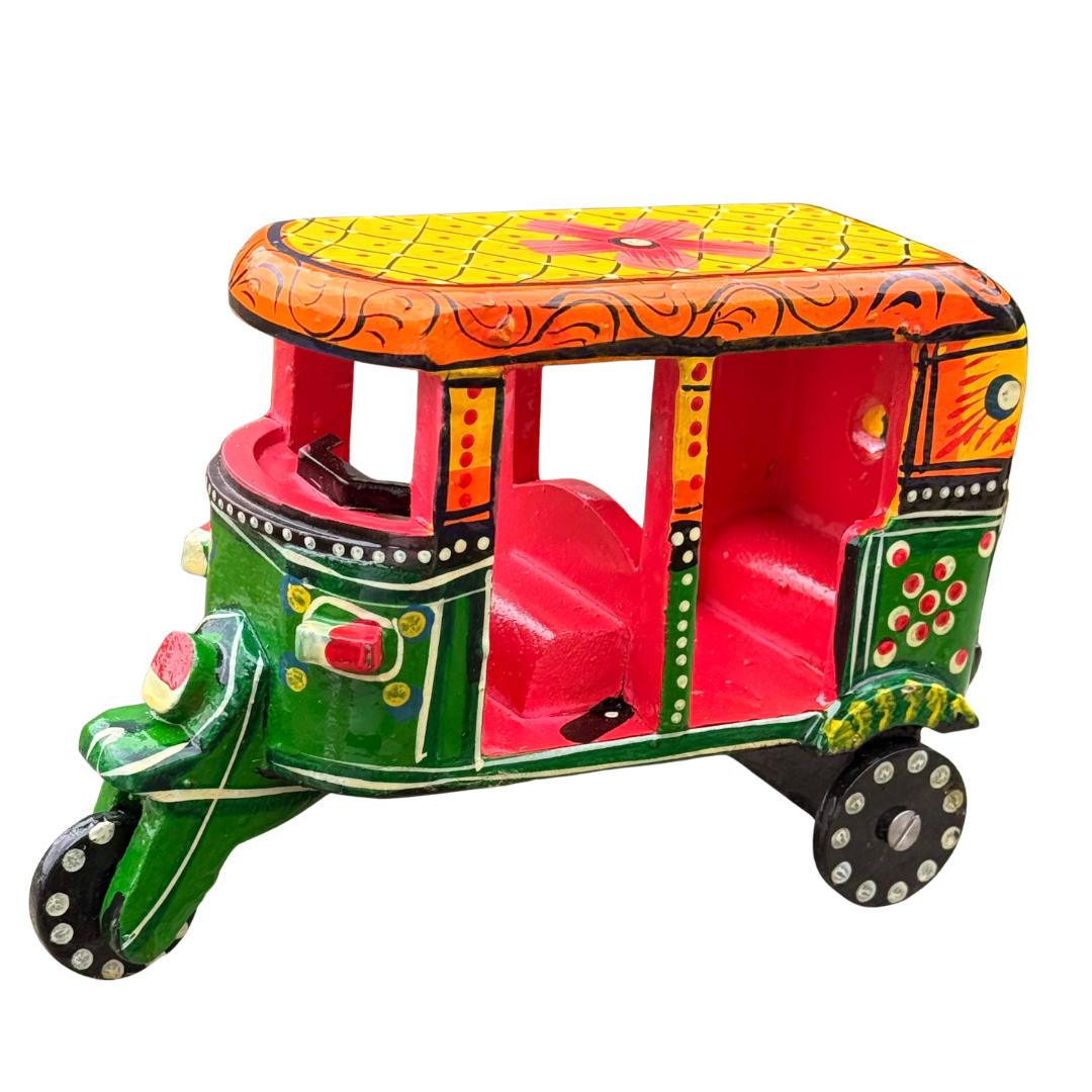 Indian Wooden Tuk Tuk Auto Rickshaw