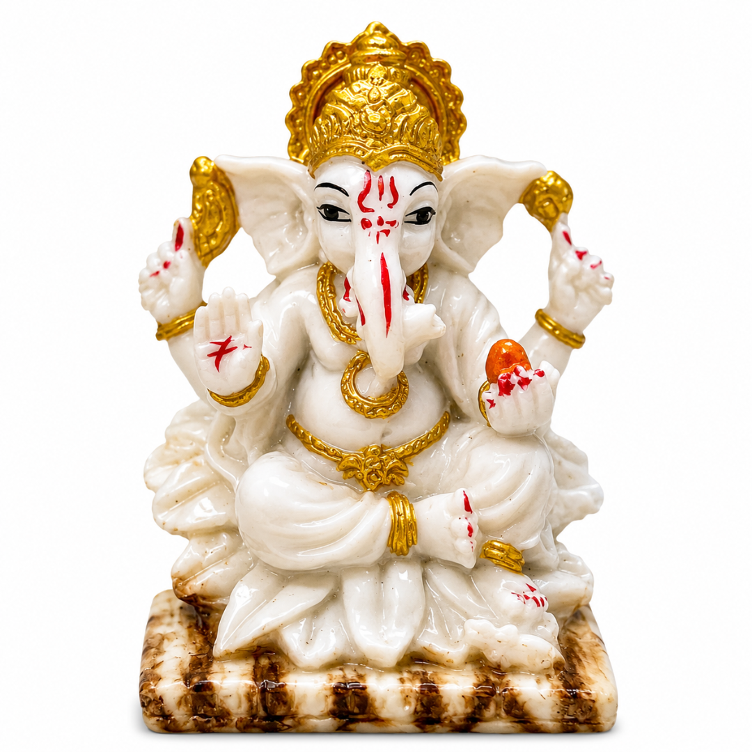 Small White Ganpati Idol