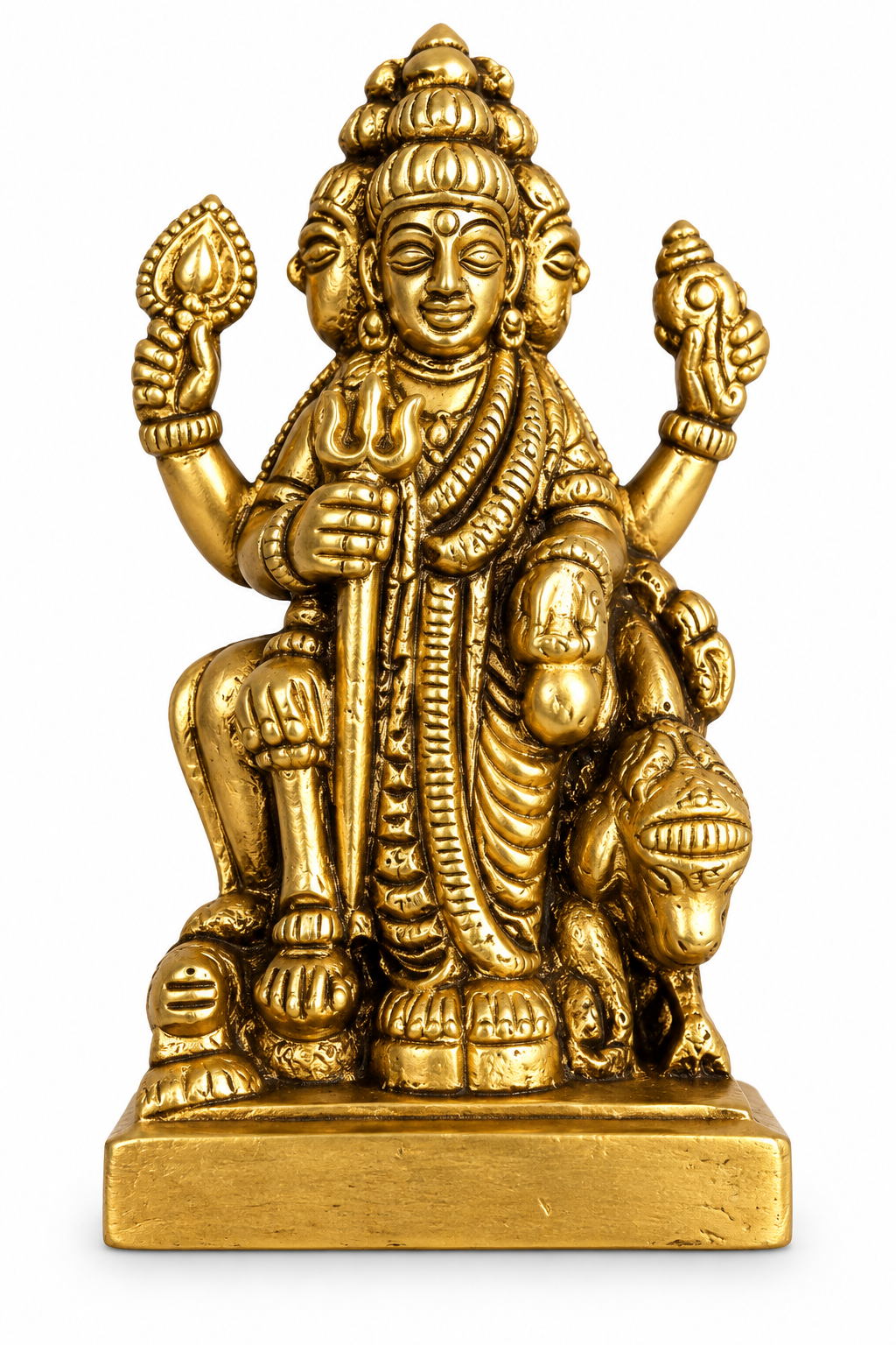 Brass Dattatreya Swami Idol – 2.5 Inch Lord Dattatreya Statue 