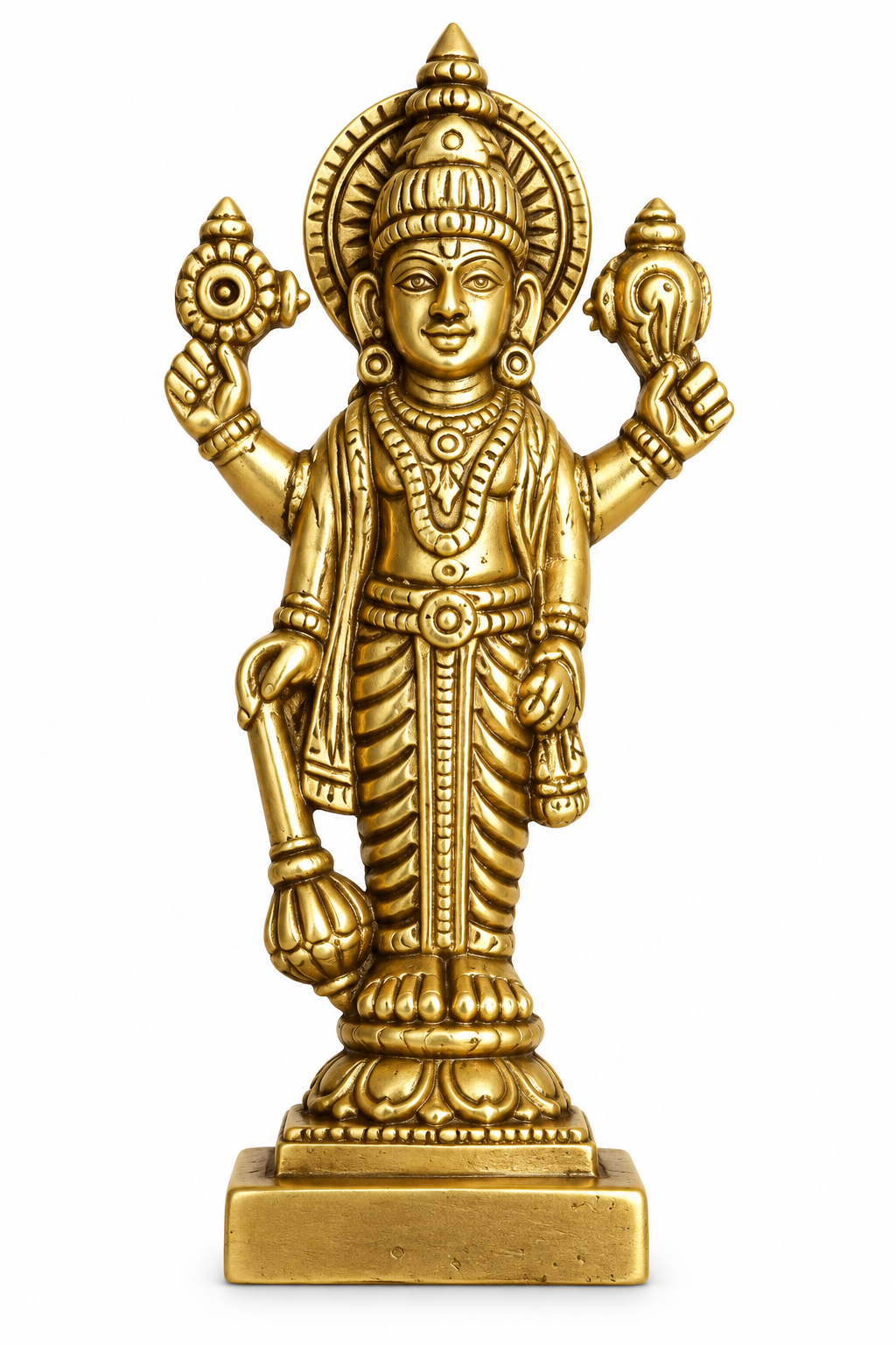 Brass Vishnu Murthy or Sathyanarayan Swami Idol – 3 Inch Lord Vishnu Statue 