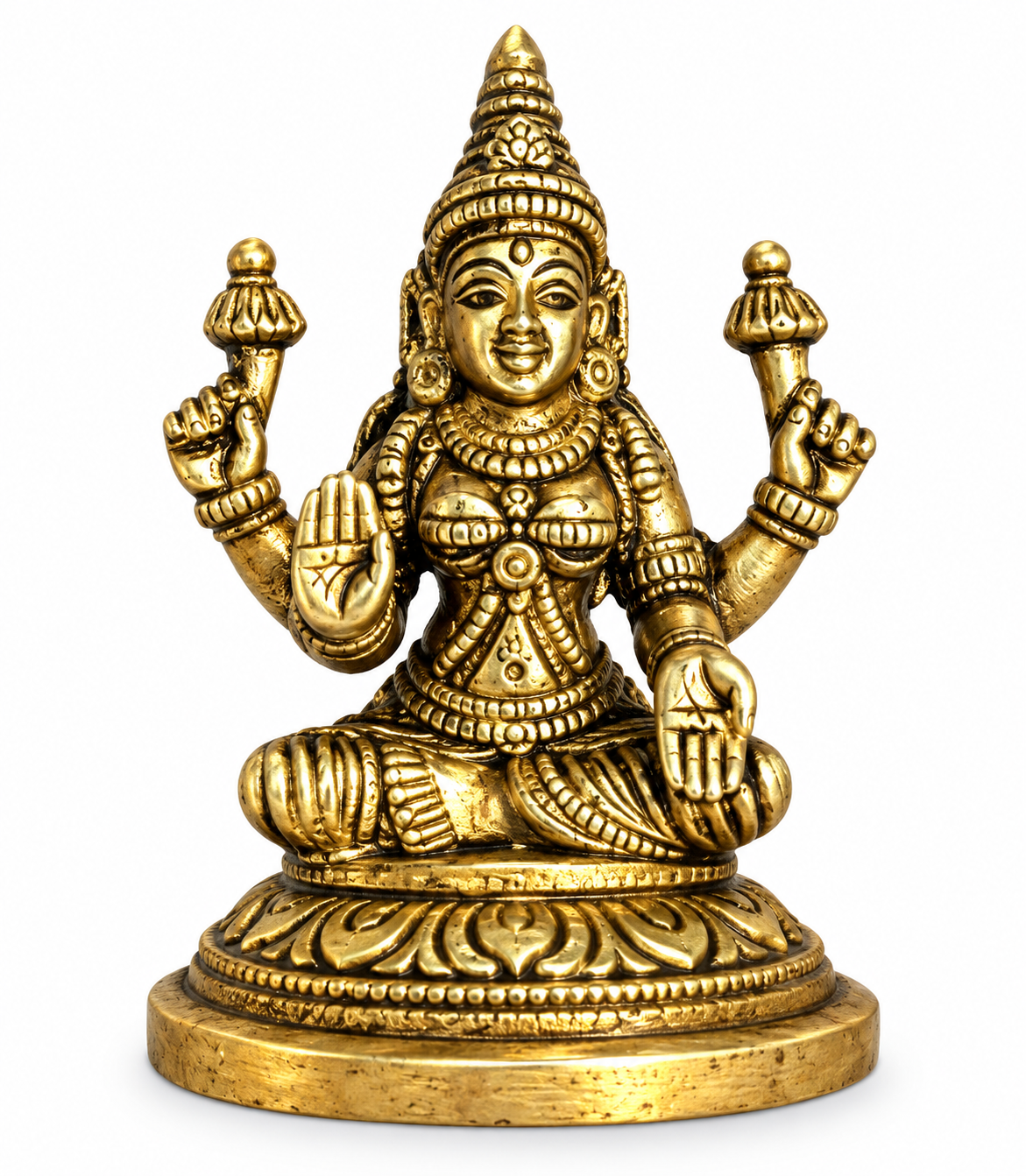 Brass Lakshmi Devi Idol – 3 Inch Goddess Lakshmi Statue 