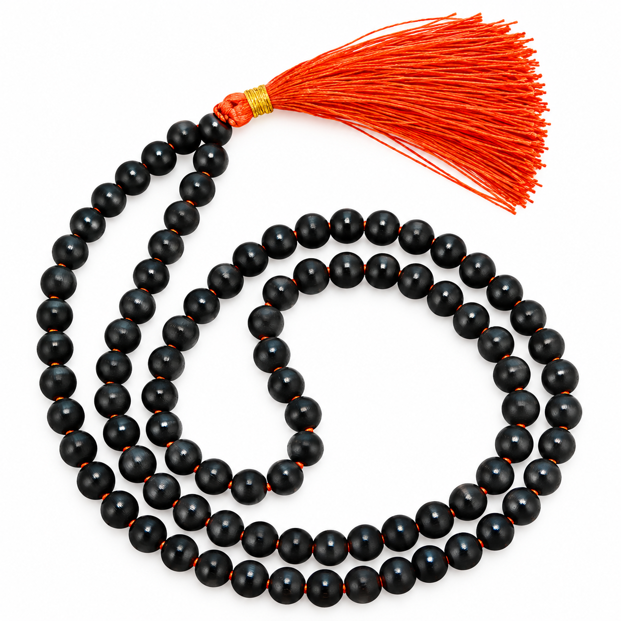 108 Beads Karungali Mala – Traditional Ebony Wood Prayer Mala 