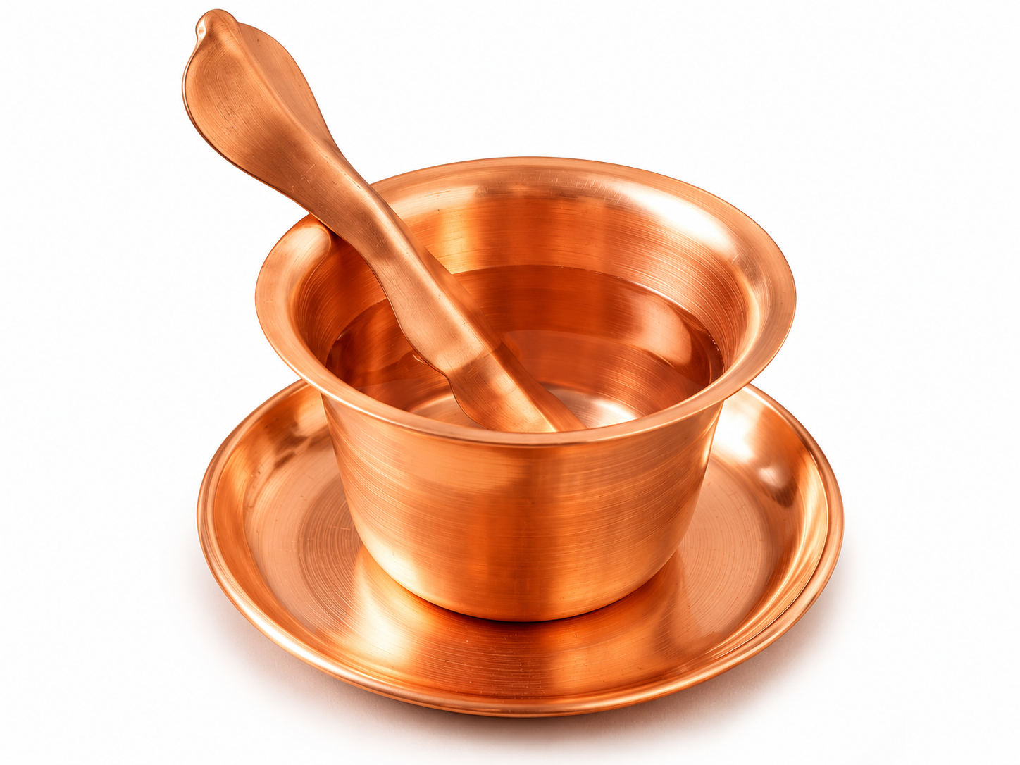 Copper Panchapatra Uddharini Set – Traditional Pooja Water Vessel & Spoon | BhagyaSri Stores